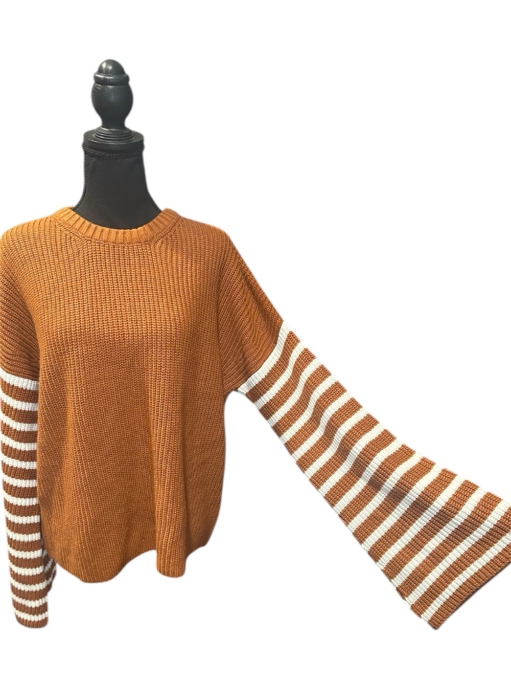 Pink Lily Bell Sleeve Striped Sweater - Picture 5 of 7
